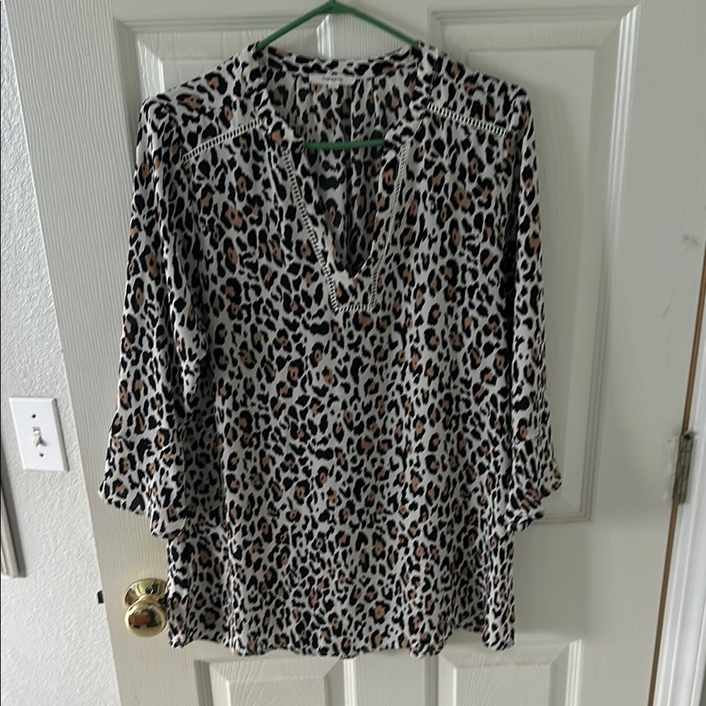 Maurices Black and Brown Leopard Print Blouse